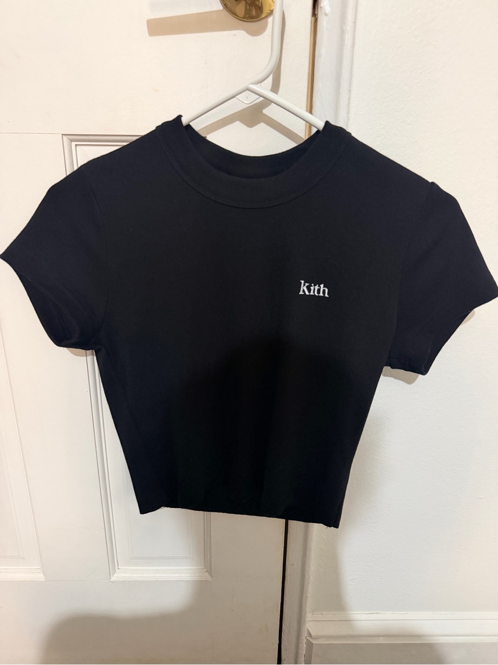 Kith Black Cropped Logo Tee